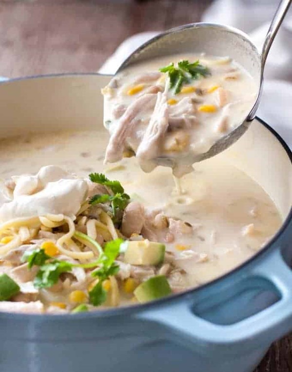 White chicken (or turkey) enchilada soup