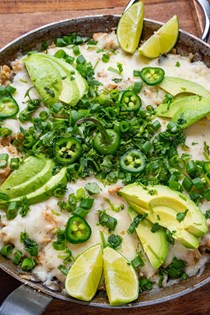White chili chicken skillet casserole