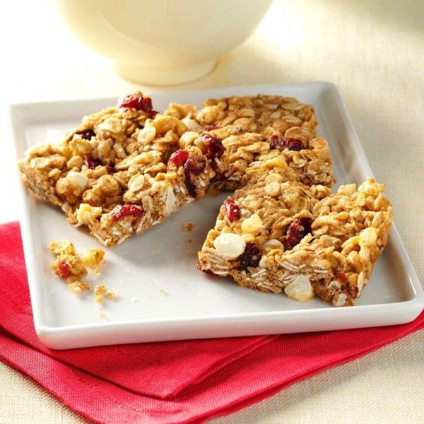 White chip cranberry granola bars