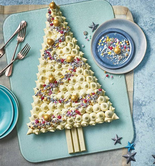 White choc chip brownie Christmas tree
