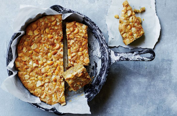 White choc, macadamia and wattleseed blondie [Kimmy Gastmeier]