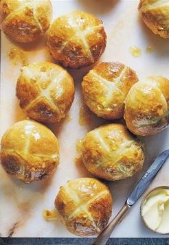 White chocolate & orange hot cross buns
