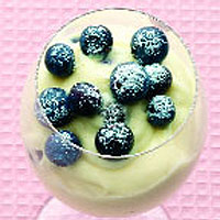 White chocolate and blueberry mousse