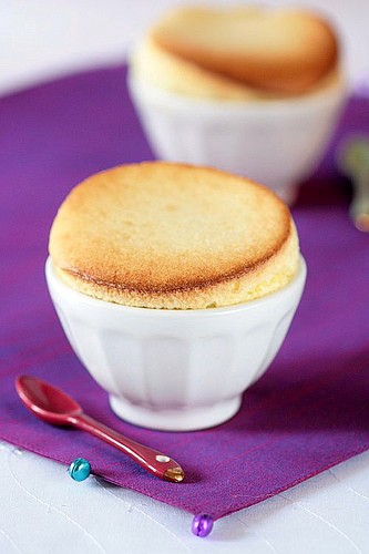 White chocolate and Meyer lemon souffles 
