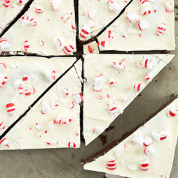 White chocolate and peppermint brownies