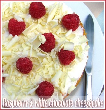 White chocolate and raspberry cheesecake