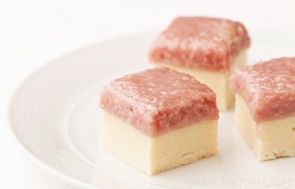 White chocolate and raspberry coconut ice