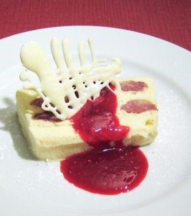 White chocolate and raspberry terrine