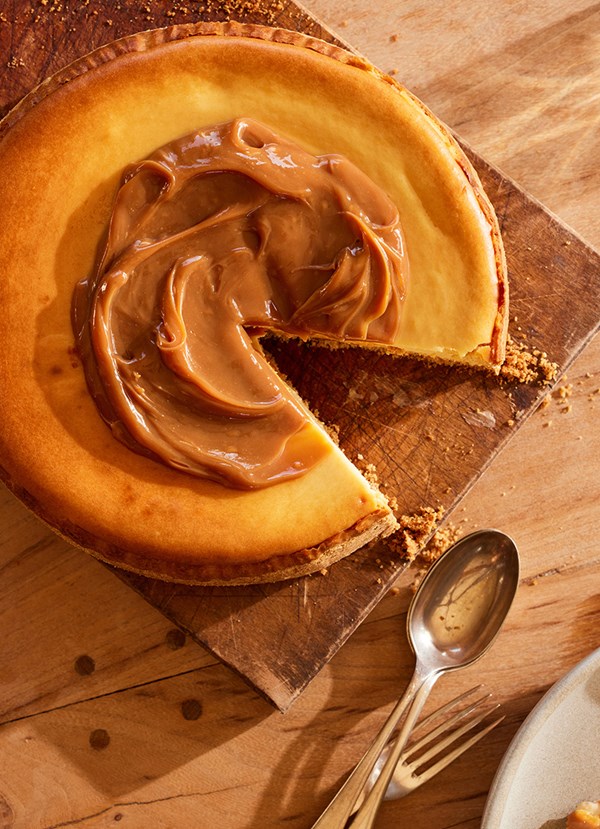 White chocolate and salted caramel cheesecake