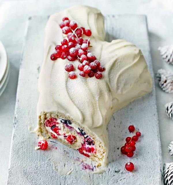 White chocolate bûche de Noël
