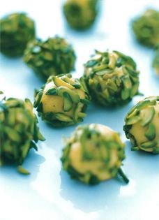 White chocolate, cardamom and saffron truffles