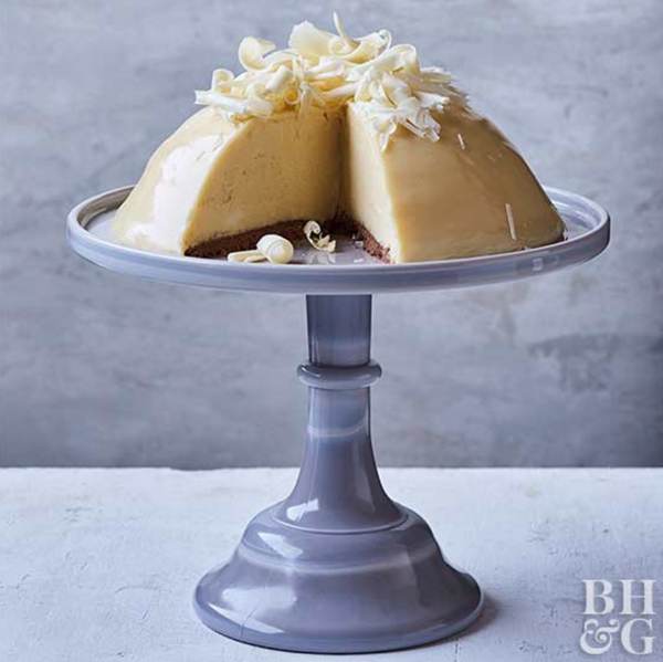 White chocolate cheesecake bombe