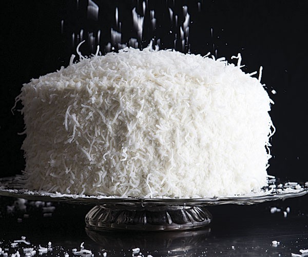 White chocolate coconut cake