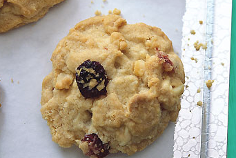 White chocolate, cranberry, and macadamia nut cookies