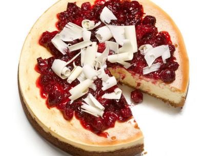 White chocolate-cranberry cheesecake