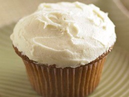 White chocolate cupcakes with white chocolate frosting