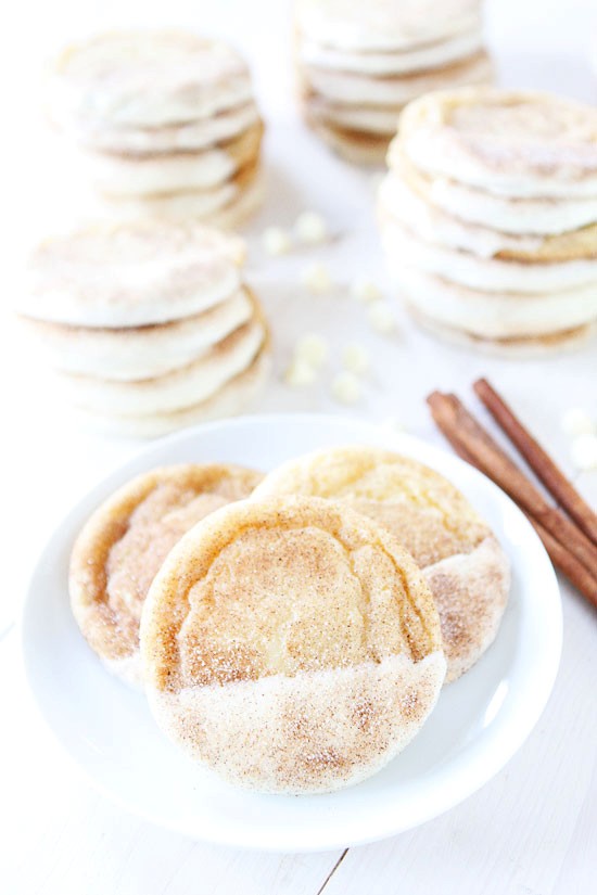 White chocolate dipped snickerdoodles
