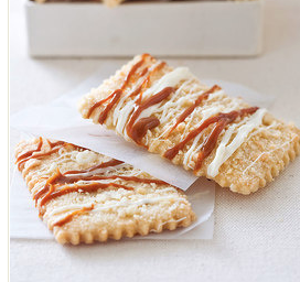 White chocolate-dulce de leche shortbread
