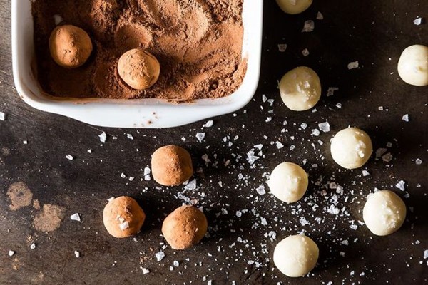 White chocolate fennel truffles