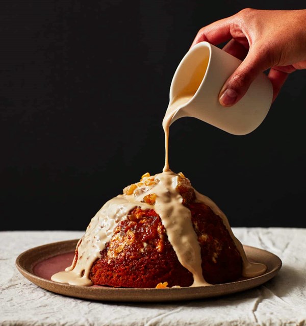 White chocolate, ginger and lemon steamed pudding