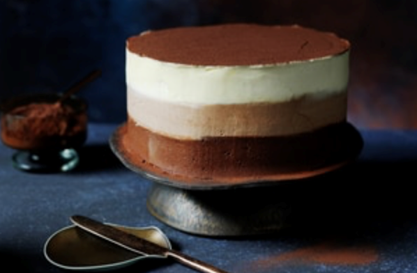 White chocolate layer cake