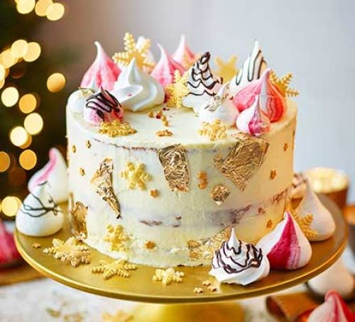 White chocolate, orange & cranberry cake