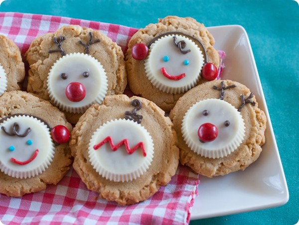 White chocolate peanut butter cup Christmas cookies