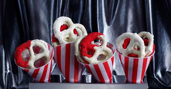 White chocolate pretzels