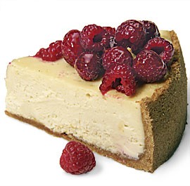 White chocolate raspberry cheesecake