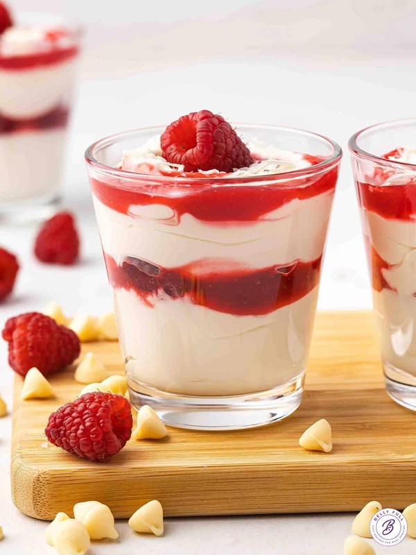 White chocolate raspberry parfaits