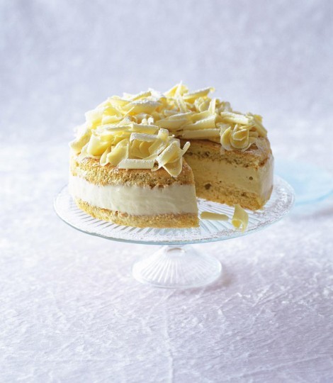 White chocolate truffle torte