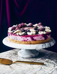 White forest pretzel cheesecake