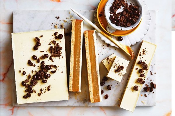 White mocha caramel slice