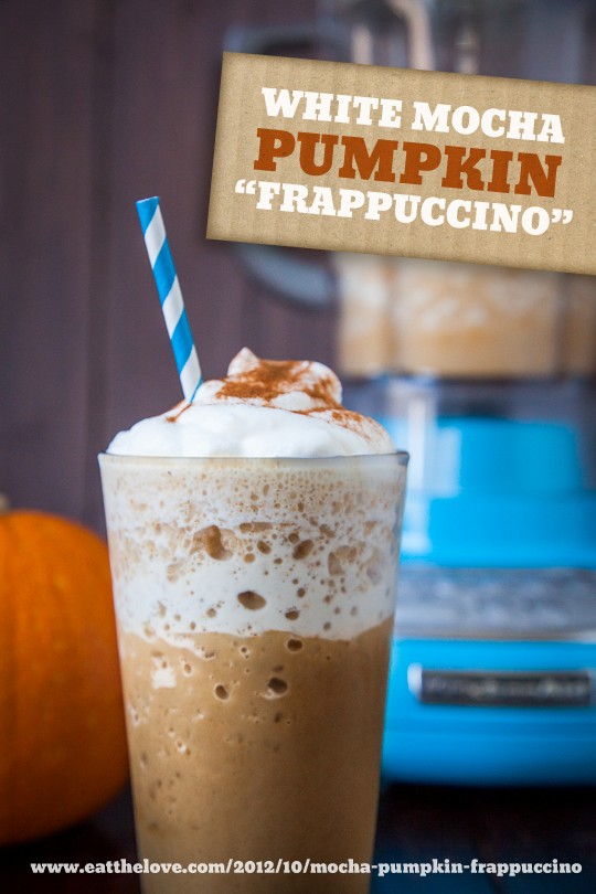 White mocha pumpkin “frappuccino” iced blended drink