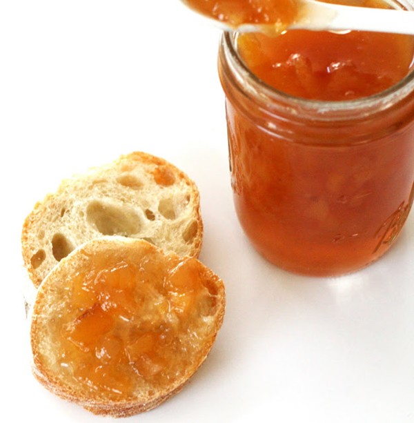 White peach & fresh ginger jam