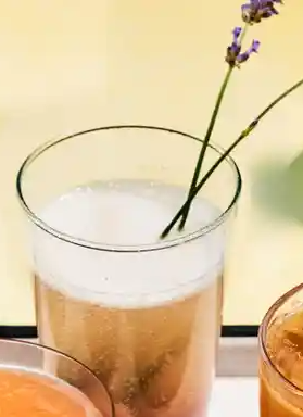 White peach and lavender bellini