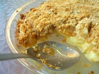 White peach crumble