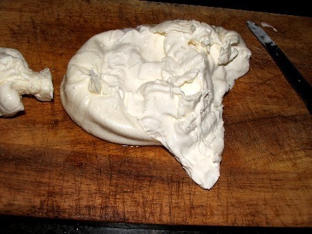 White pizza with burrata, dried chilies & ramp (or chive) oil