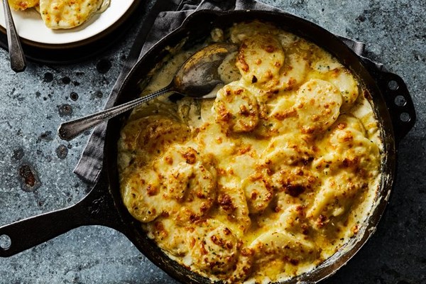 White potato and cheddar gratin