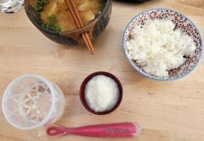 White rice and miso soup