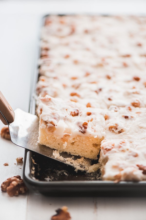 White Texas sheet cake