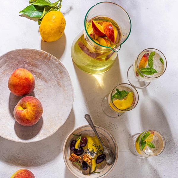 White wine and peach punch