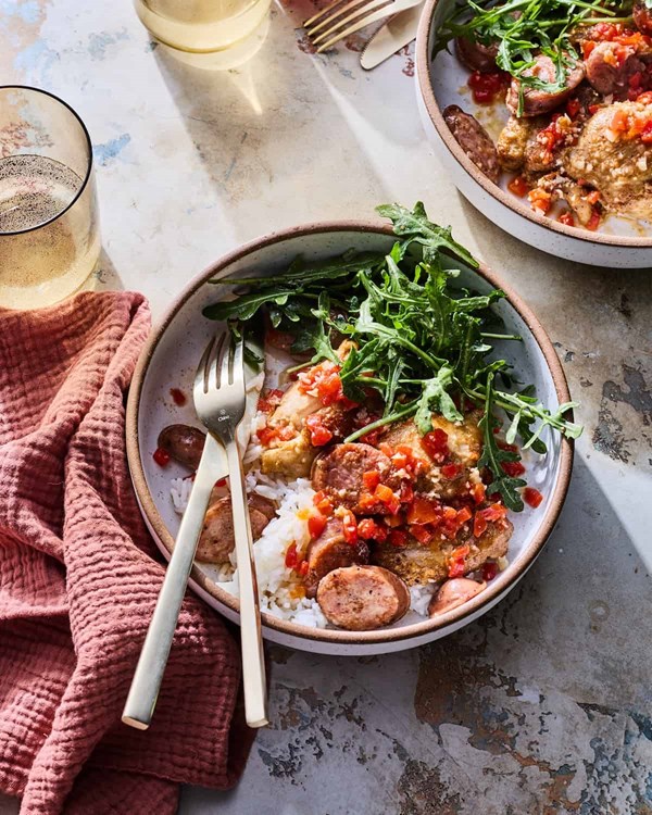 White wine braised chicken thighs