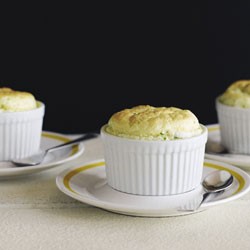 Whitebait and chive souffles