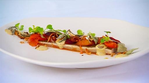 Whiting escabeche with Kilpatrick mayonnaise and puffed wild rice