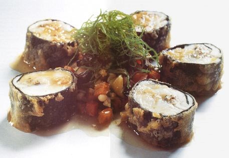 Whiting fillets stuffed with prawns