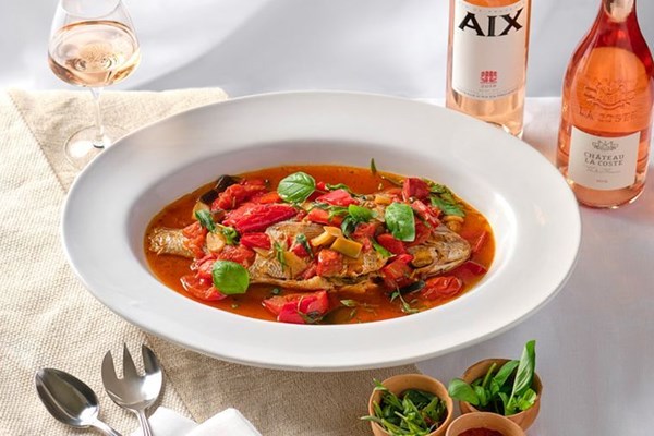 Whole baby snapper à la Provençale