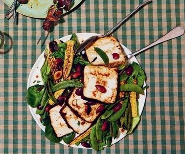 Whole barbecue ginger spiced tofu & greens