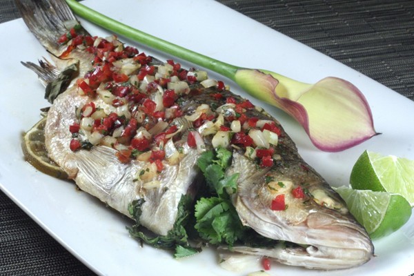 Whole crispy seabass with sweet garlic-chili sauce