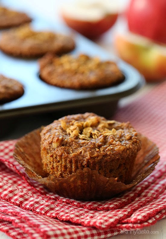 Whole grain apple nut muffins